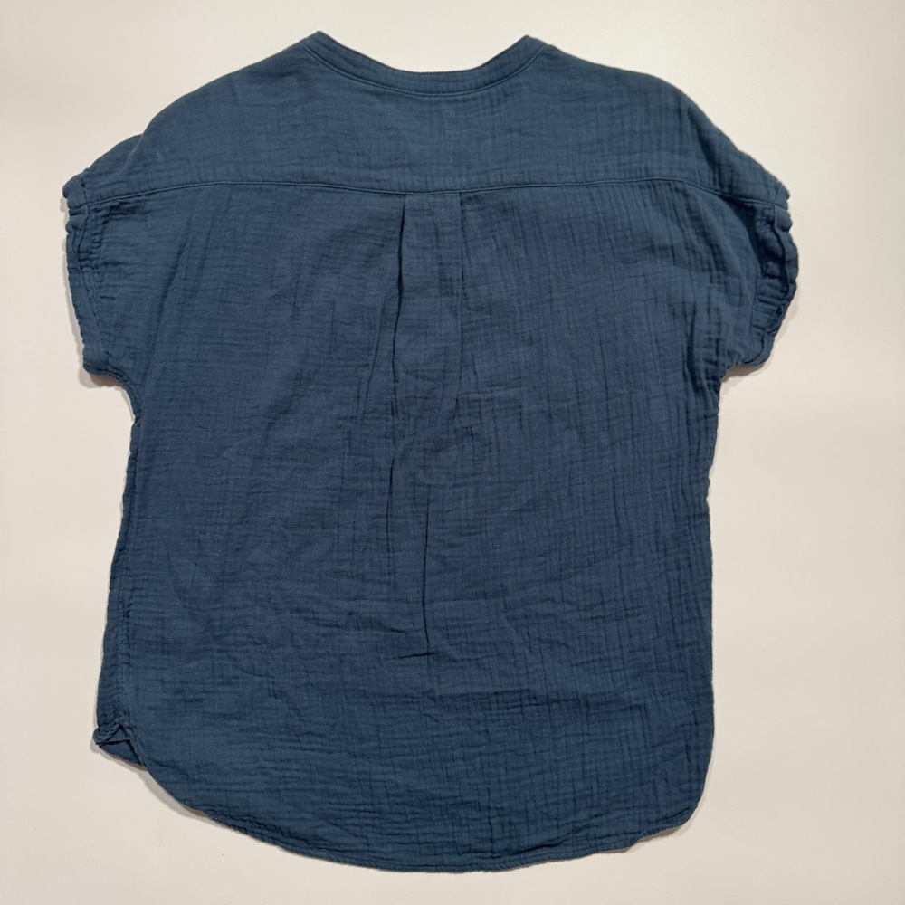 Faherty Deep Blue Organic Cotton‎ Shirt Women’s Size Small - Picture 8 of 8